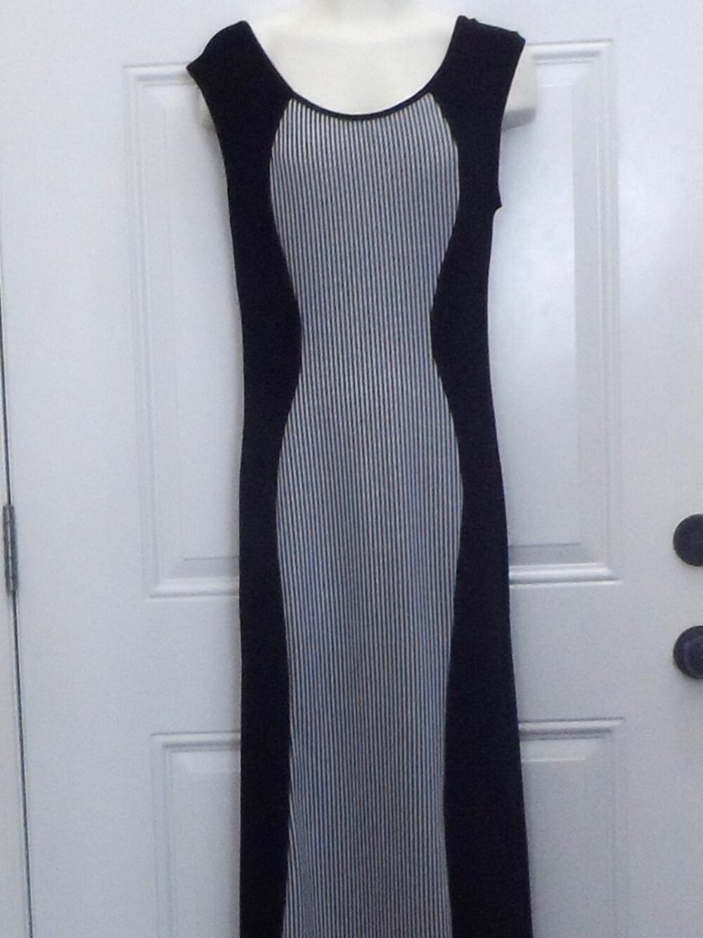 1-2-3- Dark Navy with strips Maxi dress- size M